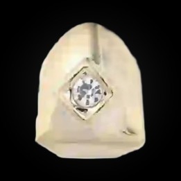 Grillz single tooth gold - cap set with one crystal