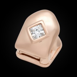 Grillz single tooth rose gold - square crystal