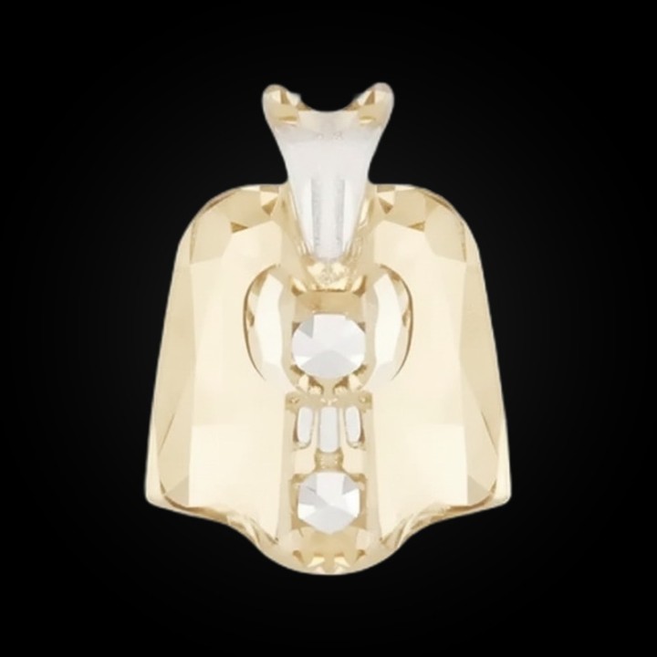 Grillz single tooth gold - translucent crystal cap