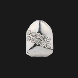 Grillz singolo dente argento - motivo stella di cristalli
