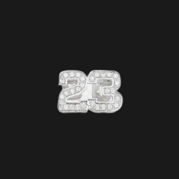 Grillz singolo dente argento - numero 23 con cristalli