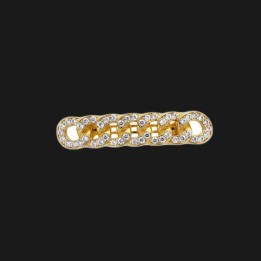 Grillz cuban link gold - top grill set with crystals