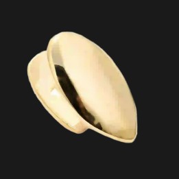 Grillz single tooth gold - domed oval cap