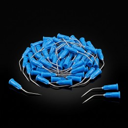 Pack de 100 embouts coudés bleus - pose strass dentaire
