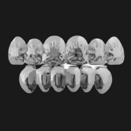 Grillz full silver smooth - top and bottom