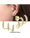 Boucles d'oreilles, triple broches, une seule attache - www.strassdentaires.com