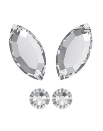 MINI Papillon 4*2 mm Complet Swarovski + ( 2* 1.5mm ou 1.8mm aux choix)