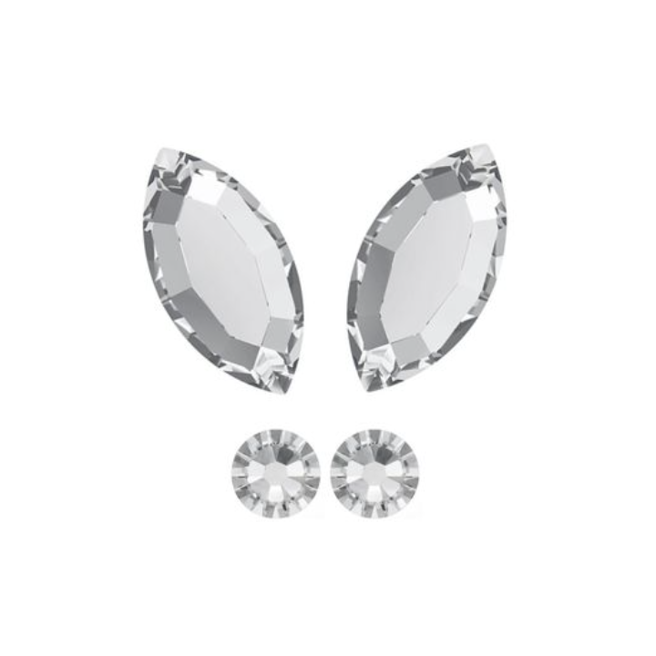 MINI Papillon 4*2 mm Complet Swarovski + ( 2* 1.5mm ou 1.8mm aux choix)