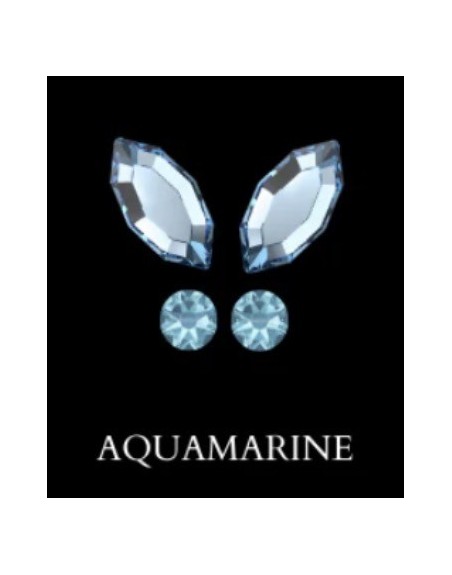 Papillion Aquamatine (Aile + strass)