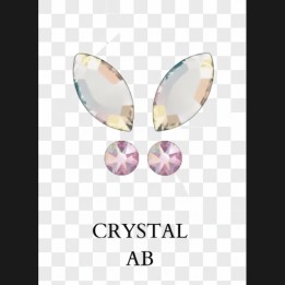 Tooth gem butterfly Crystal AB aurora borealis