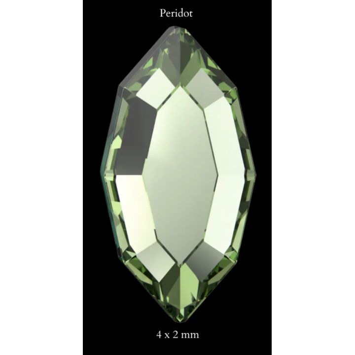 Aile papillon peridot 2x4 mm