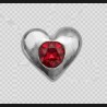 Strass DentairesCoeur w rubi or blanc