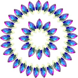 Strass Dental Ala Mariposa Crystal AB Pro - Premium