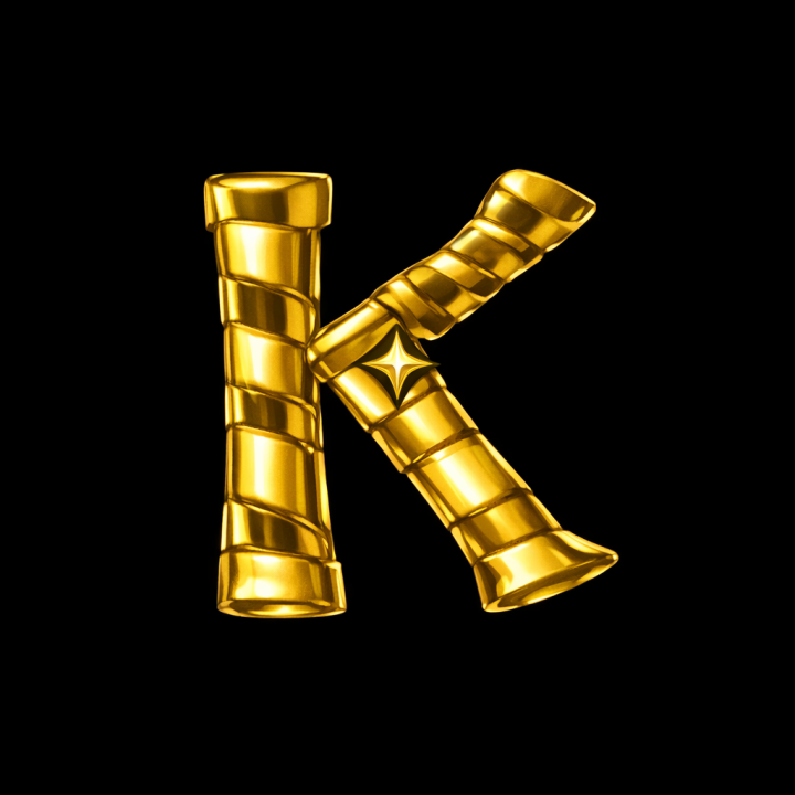 Yellow Gold 18-24k Letter K - Elegant Dental Jewelry