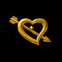 Flecha de Cupido Oro Amarillo 18-24k - Joya Corazón Elegante