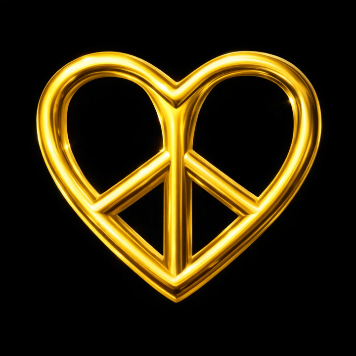 Cuore e simbolo pace - Gioiello dentale Oro 18-24K - Stile!
