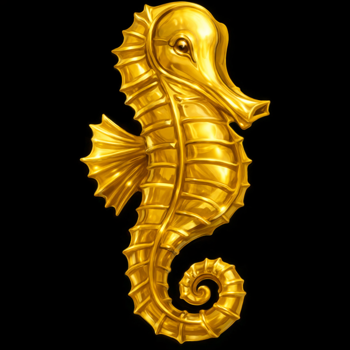 Gold Seahorse Dental Gem 18-24K - Golden Sparkle for Smile