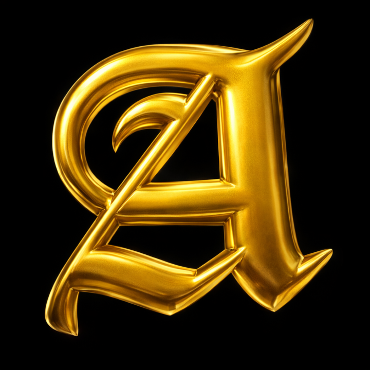 Tooth jewelry Letter A gold