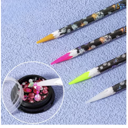 Self-adhesive wax pencil for gems, crystals and stones