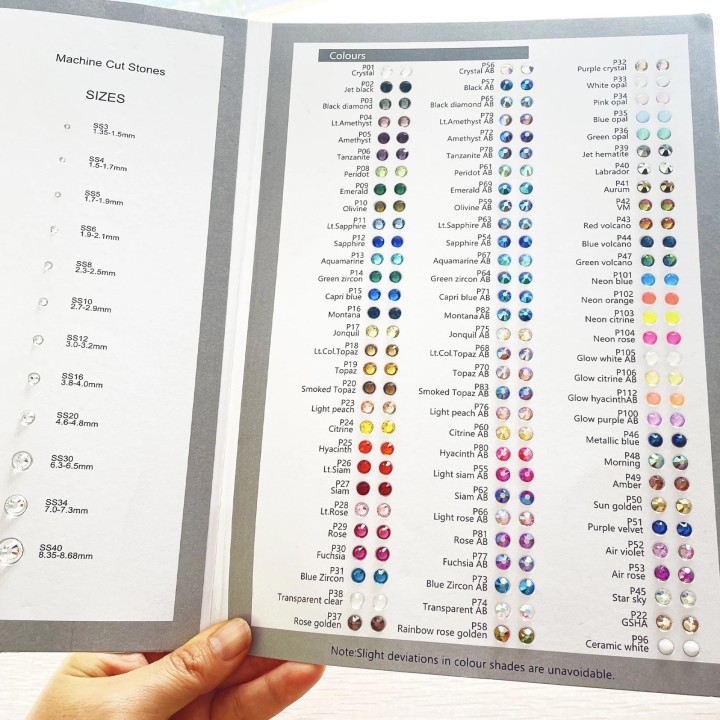 Colour chart - tooth gems