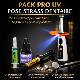 Pack Pro UV Pose Strass Dentaire - Lampe LED + Colles Pro