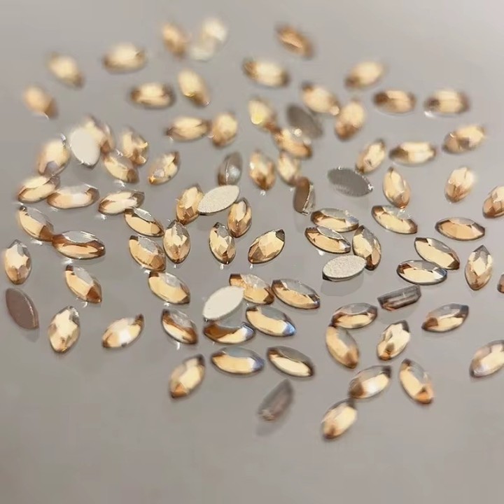 Micro Navette Champagne 1.5x3 mm - Pack 10 pcs | Zircania