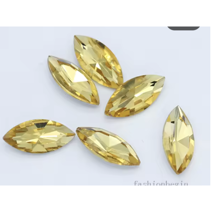 Jaune Micro Navette 1.5 x 3 mm - Pack 10 | Zircania