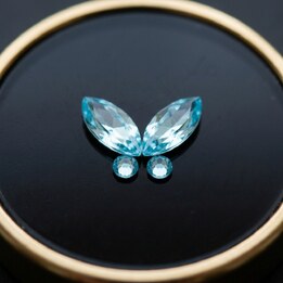 Papillion Aquamatine (Aile + strass)