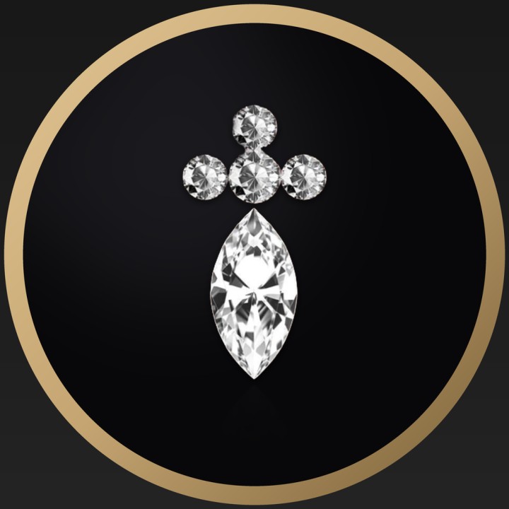 Tooth gem Marquise Crystal + 4 rhinestones