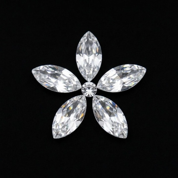 Rosace - motif strass dentaire 6 pierres | Strass Dentaires