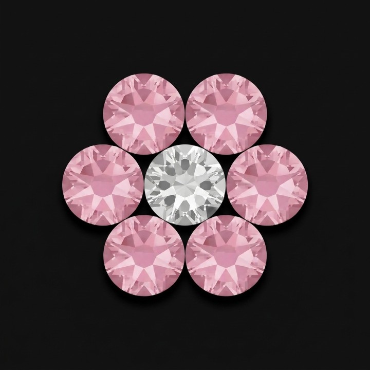 Pink and Crystal Flower - Tooth gem | Strass Dentaires