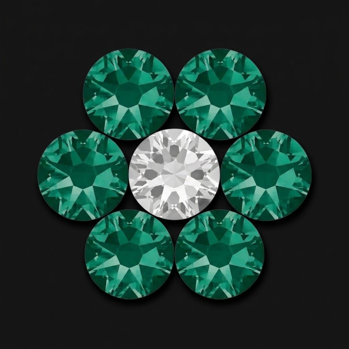 Fiore Emerald - motivo strass dentale da 7 pietre | Strass Dentaires