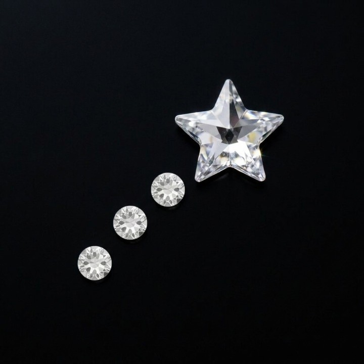 Étoile filante - motif strass dentaire 4 pierres | Strass Dentaires