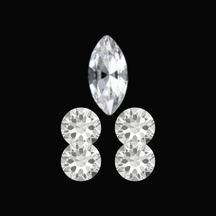 Épi - motif strass dentaire 5 pierres | Strass Dentaires