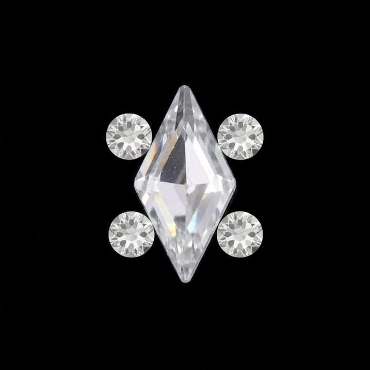 Set Lozenge - 5-stone tooth gem design | Strass Dentaires