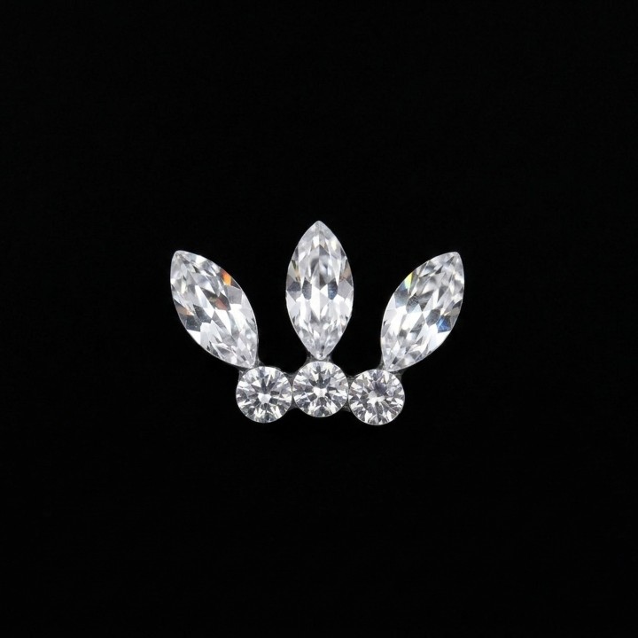 Crown - 6-stone tooth gem design | Strass Dentaires