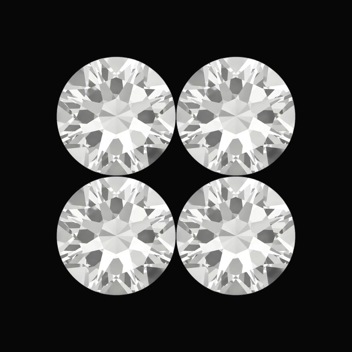 Square - 4-stone tooth gem design | Strass Dentaires