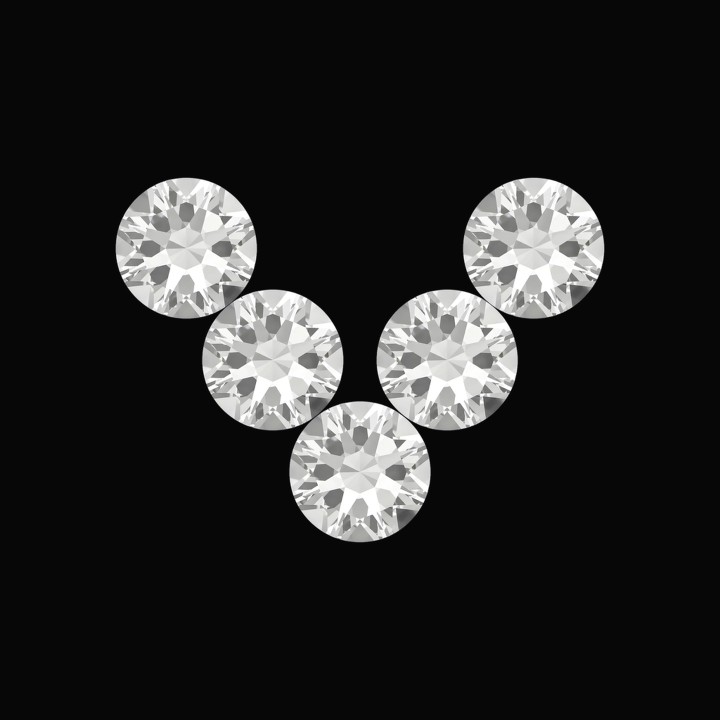 Chevron - motif strass dentaire 5 pierres | Strass Dentaires