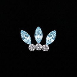 Crown Aquamarine - 6-stone tooth gem design | Strass Dentaires