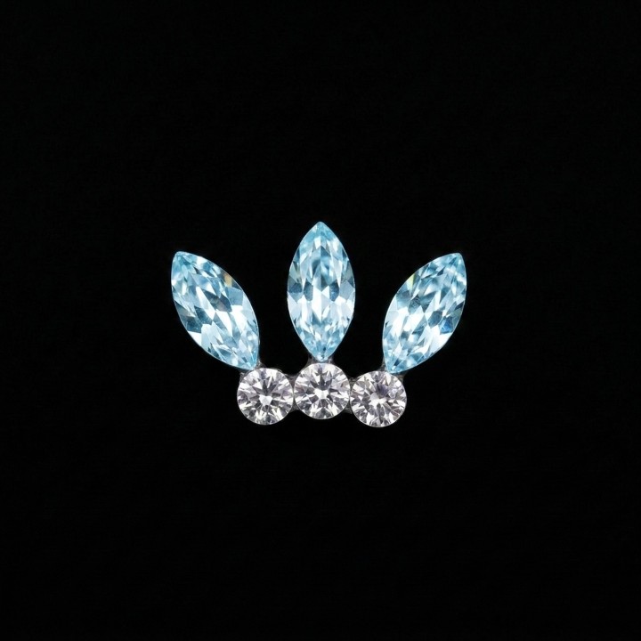 Crown Aquamarine - 6-stone tooth gem design | Strass Dentaires