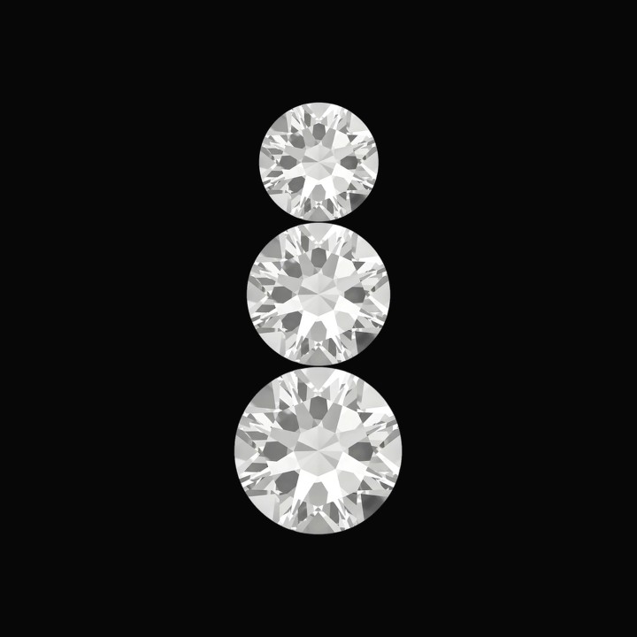 Ligne - motif strass dentaire 3 pierres | Strass Dentaires