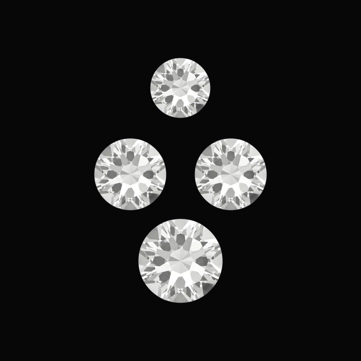 Losange - motif strass dentaire 4 pierres | Strass Dentaires