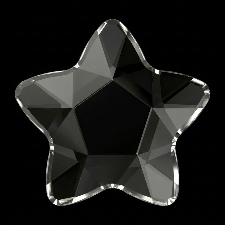Star Flower Jet Black Zircania | Strass Dentaires