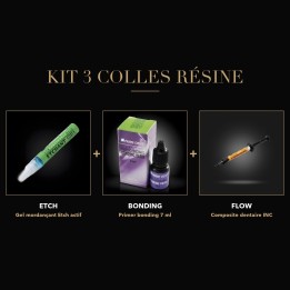Kit 3 colles résine - pose strass dentaire