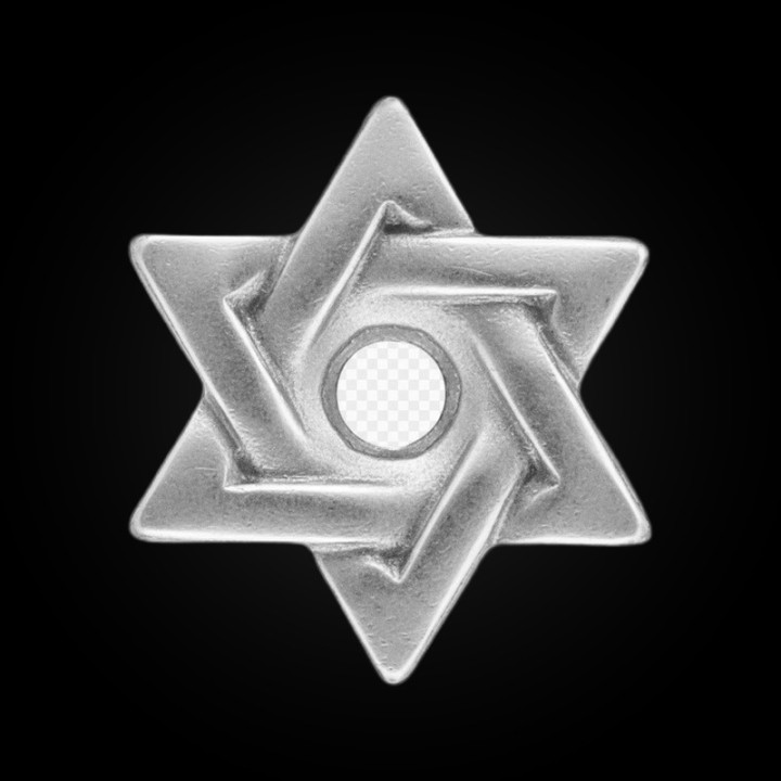 Tooth jewelry Star of David white gold