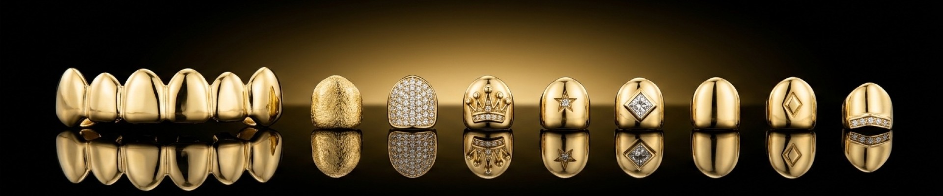 Grillz aus Gold - oben und unten | Strass Dentaires