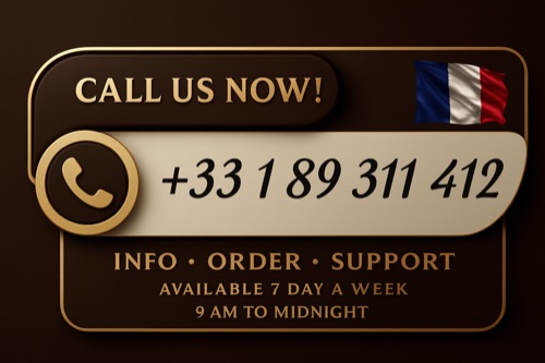 Appelez-nous : +33 1 89 311 412 - Info, Order, Support - 7j/7, 9h-Minuit